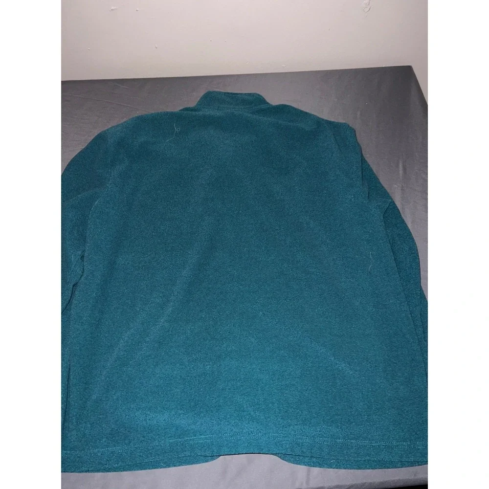 Crown & Ivy Mens XL Teal Green Heather Quarter Zip Fleece Pullover